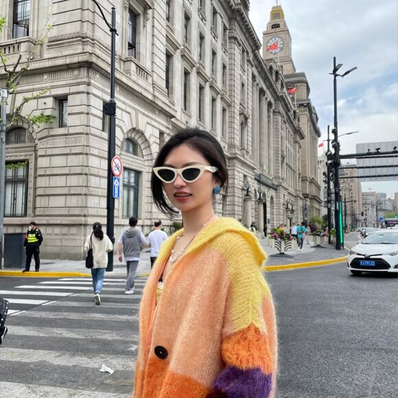 Free people Bohemian mohair sweater - long multicolor sunset cardigan - Picture 3 of 12